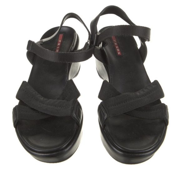 PRADA Leather Velcro Ankle Strap Sandals Size 7 - Consigned Designs